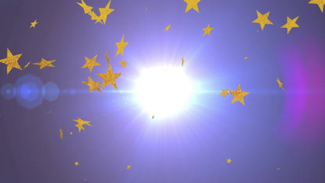 Animación-De-Estrellas-Doradas-Sobre-Fondo-Azul-Claro-Brillante.