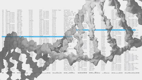 Animación-De-Cadena-De-ADN-Y-Tabla-De-Datos-Sobre-Fondo-Blanco