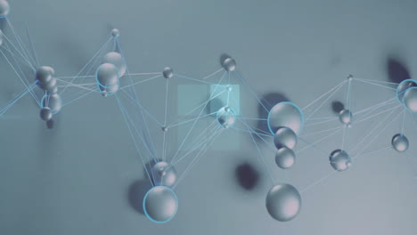 Miteinander-Verbundene-Kugeln-Und-Linien-Bilden-Ein-Netzwerk,-Das-Wissenschaftliche-Daten-Als-Animation-Visualisiert