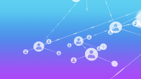 Network-of-connected-user-icons-animation-over-blue-and-purple-gradient-background