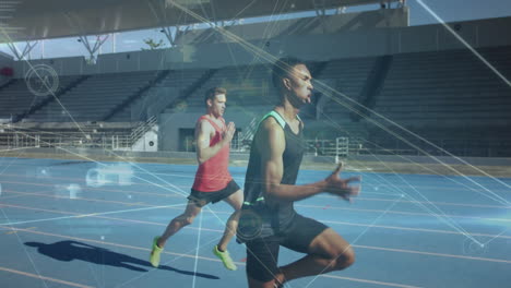 Running-athletes-on-track-with-data-processing-animation-overlaying-their-movements