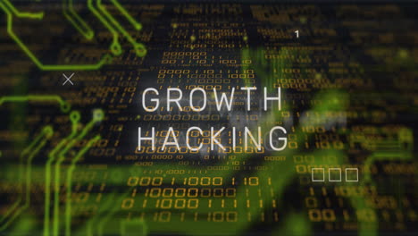 Growth-hacking-text-animation-over-binary-code-and-digital-circuit-background