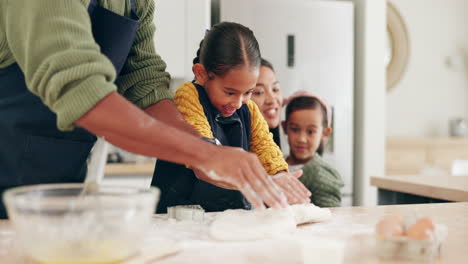 Dad,-kitchen-and-baking-dough-with-kids