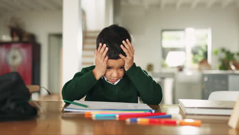 Zuhause,-Stress-Und-Kind-Mit-Hausaufgaben-Für-Die-Schule