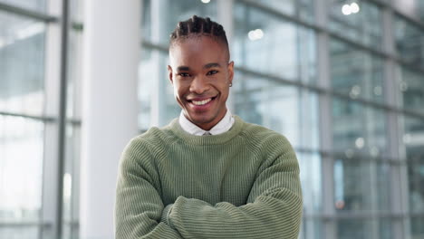 Black-man,-face-and-smile-with-arms-crossed