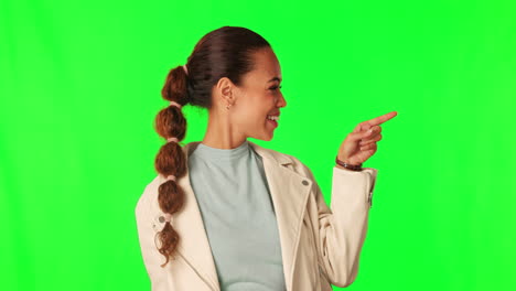Hand-pointing,-green-screen