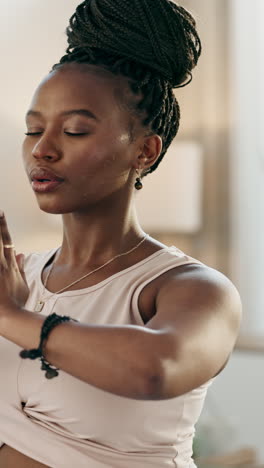 Home,-yoga-and-meditation-with-black-woman