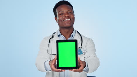 Face-of-doctor,-green-screen