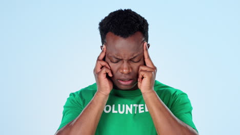 Sick,-volunteer-and-black-man-with-a-headache