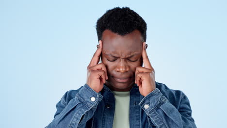 Schwarzer-Mann,-Kopfschmerzen-Und-Stress-In-Angstzuständen