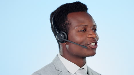 Call-Center,-Estudio-O-Hombre-Negro-En-Comunicación