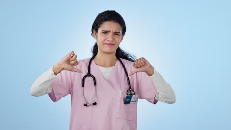 Nurse,-woman-and-thumbs-down