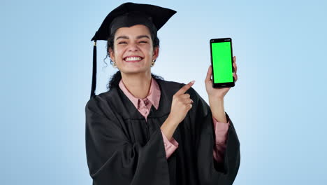 Graduate,-presentation-and-woman-face-with-green