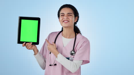 Doctor,-tablet-and-point-in-happiness-to