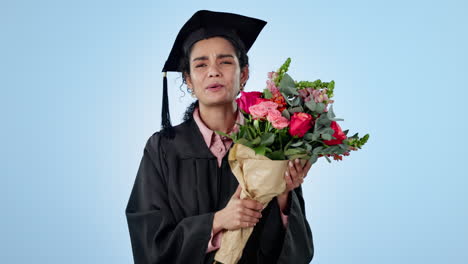 Graduation,-flowers-and-smile-with-a-woman-student