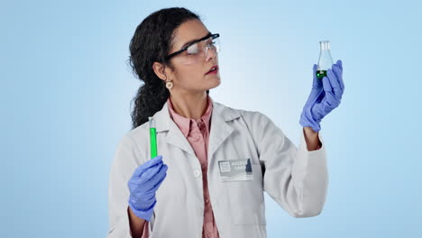 Chemistry,-woman-and-researcher-with-vaccine