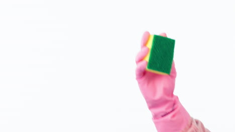 Hand,-cleaning-and-person-with-sponge-for-hygiene