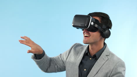 Hombre-De-Negocios,-Gafas-Y-Software-De-Realidad-Virtual