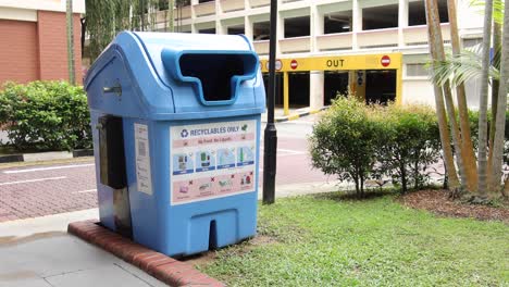 Singapore-1-june-2022-collection-of-waste-bins-outdoor-,