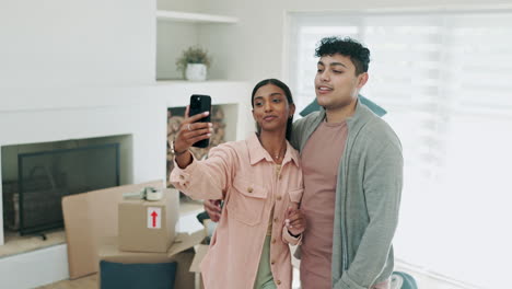 Video-call,-couple-and-happy-together-in-new-home