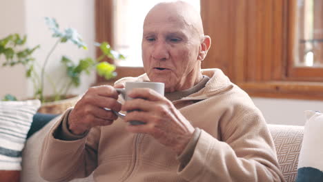 Nurse,-senior-man-and-help-with-coffee-in-home