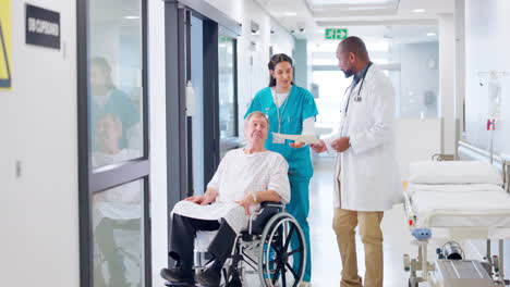 Arzt,-Krankenschwester-Und-Patient-Im-Rollstuhl