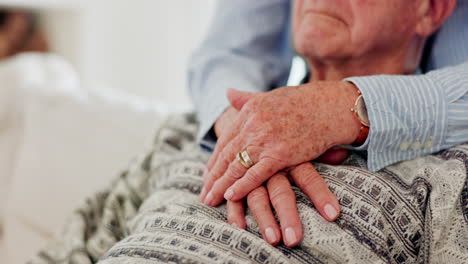 Senior-couple,-hands-and-closeup-hug-for-marriage