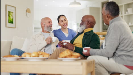 Caregiver,-tea-or-senior-friends-in-retirement