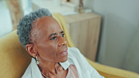 Thinking,-nostalgia-and-sad-senior-black-woman