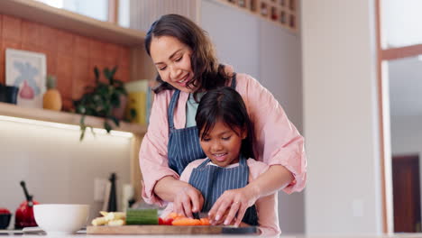 Cooking,-food-and-mom-with-her-child