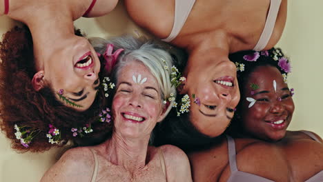 Diversity,-face-flowers-or-women-smile-with-self