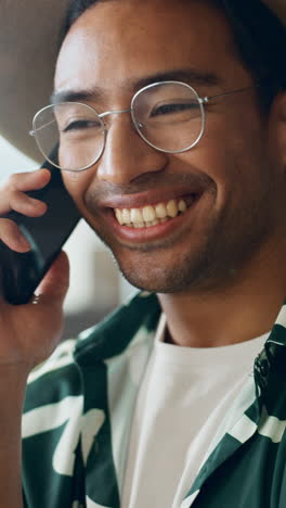 Man,-phone-call-and-laughing-face