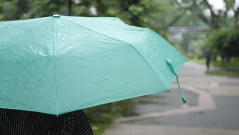 Frauen-Unter-Regenschirm-Im-Regen,