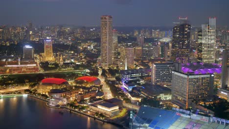 Luftaufnahme-Von-Finanzgebäuden-Und-Hotels-In-Singapur