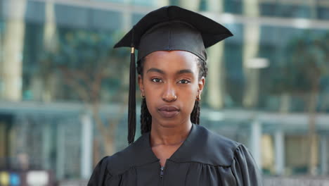 Graduado,-Educación-Y-Rostro-De-Mujer-Negra.