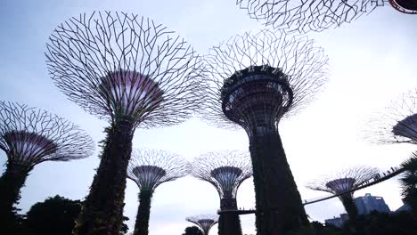 Singapur-10-De-Junio-De-2022-Iluminación-De-Jardines-Junto-A-La-Bahía-Por-La-Noche,