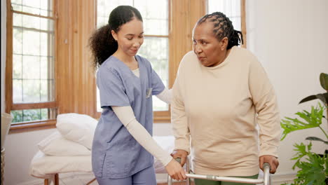Nurse,-walker-and-woman-with-a-disability