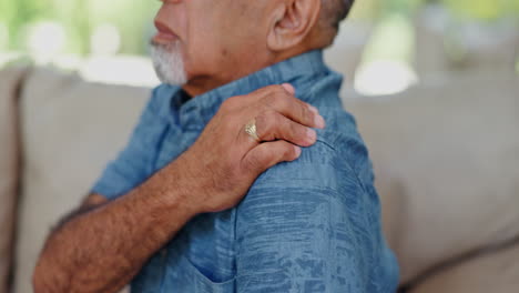 Schulterschmerzen,-Stress-Und-Hände-Eines-älteren-Mannes