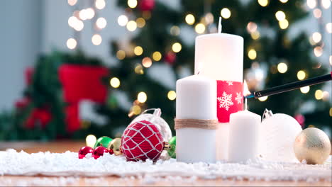 Advent,-Flamme-Und-Kerzen-Für-Weihnachten-Anzünden