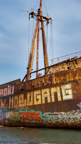 Dimitrios-shipwreck-in-the-peloponnese-greece-in-vertical