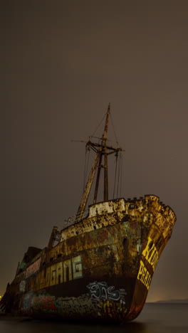 Dimitrios-shipwreck-in-the-peloponnese-greece-in-vertical