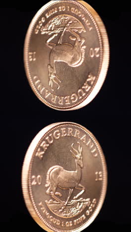 Krugerrand-De-Oro-Girando-En-Vertical