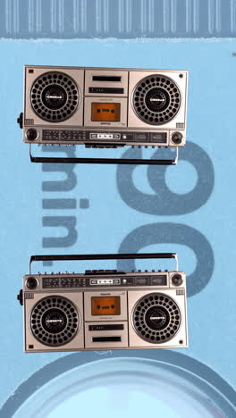 Moviendo-Ghettoblaster-Retro-En-Vertical