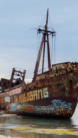 Dimitrios-shipwreck-in-the-peloponnese-greece-in-vertical