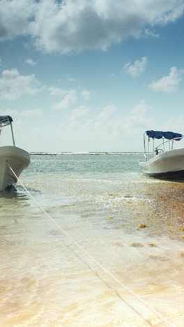 lake-bacalar,-quintana-roo,-mexico-in-vertical-format