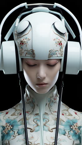 porcelain-female-statue-dolls-with-audio-speakers-and-headphones-made-with-AI