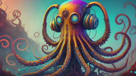 KI-generierter-Disco-Oktopus