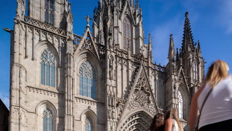 Kathedrale-Von-Barcelona-Im-Gotischen-Viertel-Der-Stadt