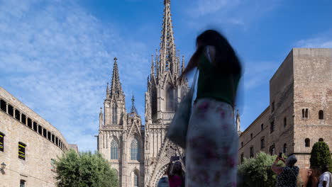 Kathedrale-Von-Barcelona-Im-Gotischen-Viertel-Der-Stadt