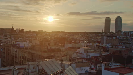 Vista-Del-Horizonte-De-Barcelona-Desde-Un-Punto-Panorámico-Alto-En-El-Centro-De-La-Ciudad